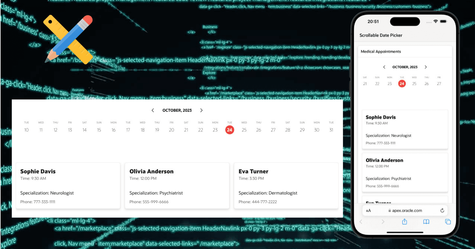 New Oracle APEX plugin! Scrollable Date Picker